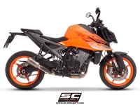 KTM 990 Duke with SC-Project CR-T titanium exhaust, with stoneguard grid, side view
