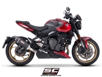 Triumph Trident 800 with SC-Project SC1-X carbon fibre exhaust, side view